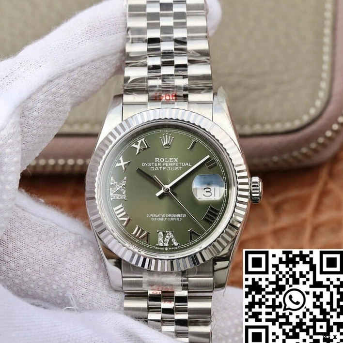 Green 36MM Dial Rolex 739 Flexible GM Datejust Factory 0801
